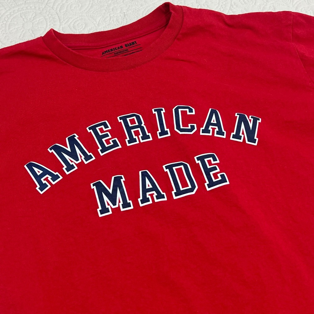 American Giant‎ Red American Made Graphic T-Shirt XL Flag Collection USA Cotton